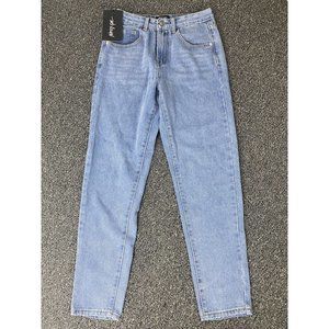 Nasty Gal Debbie High Waisted Mom Jeans Size US 2 UK 6 Light Blue Wash NWT
